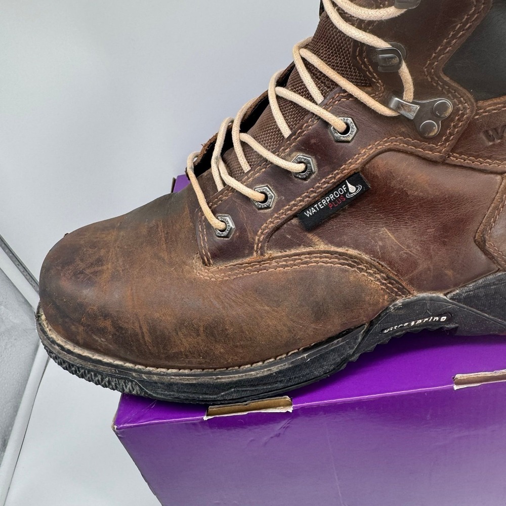 Wolverine Hellcat Fuse 6" Work Boots Men's Brown Waterproof CarbonMax Safety Toe - Picture 4 of 12